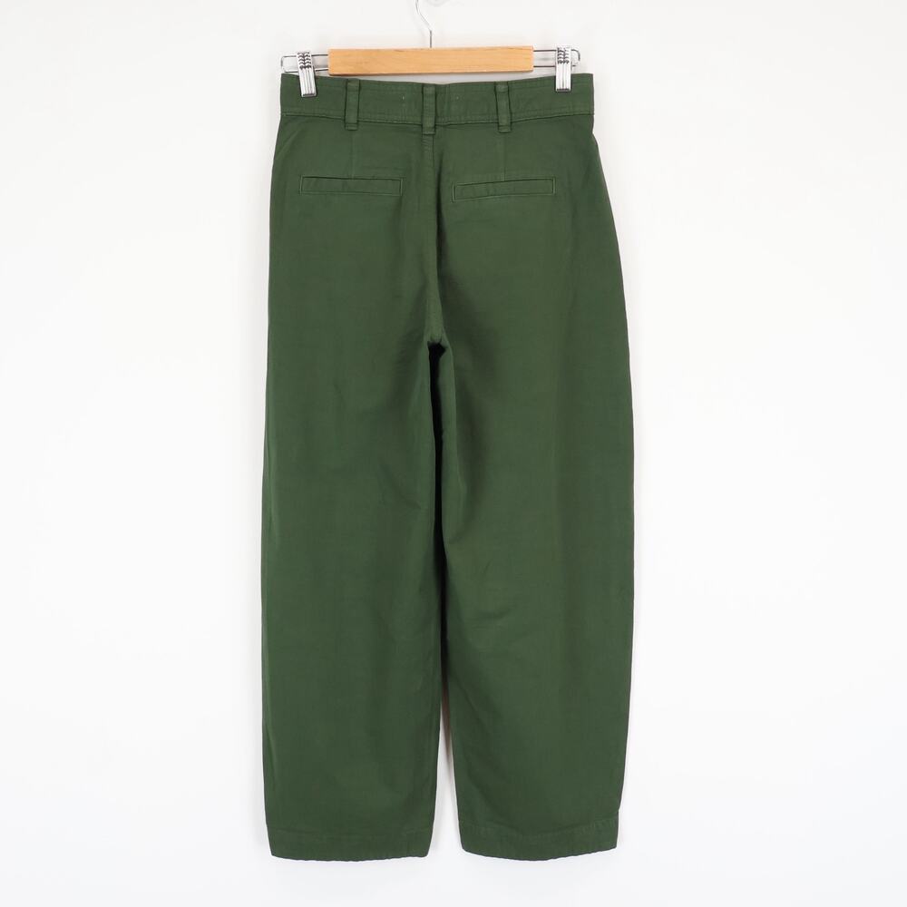 NWT Everlane The Everywhere Pant High-Rise Barrel Leg Dark Forest Green Size 00 - Picture 5 of 11